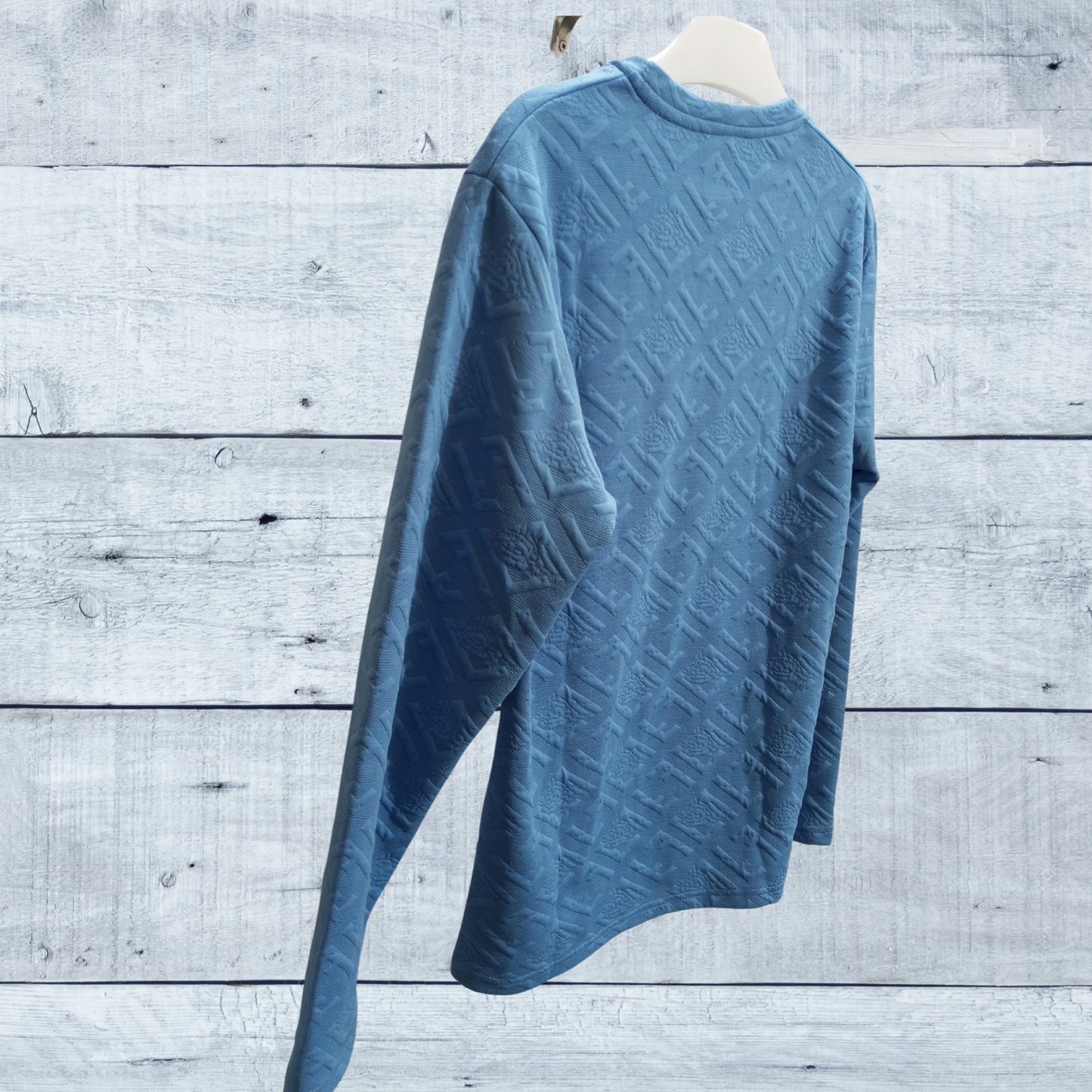 Evo Vogue Premium Sky Blue Jacquard Full-Sleeve T-Shirt