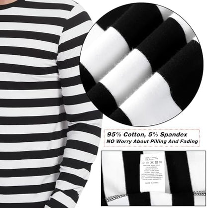 Evo Vogue Striped Classics: Black & White Full-Sleeve T-Shirt