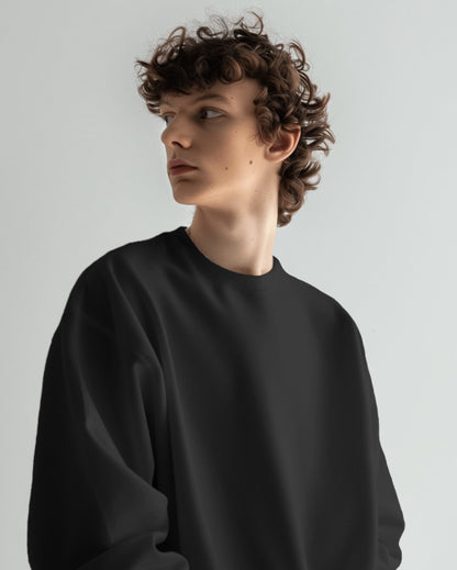 Black Elegance: The Ultimate 400 GSM Oversized Sweatshirt by Evo Vogue