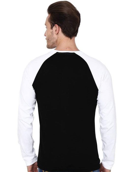 Classic Contrast: The Black & White Raglan Full Sleeve T-Shirt